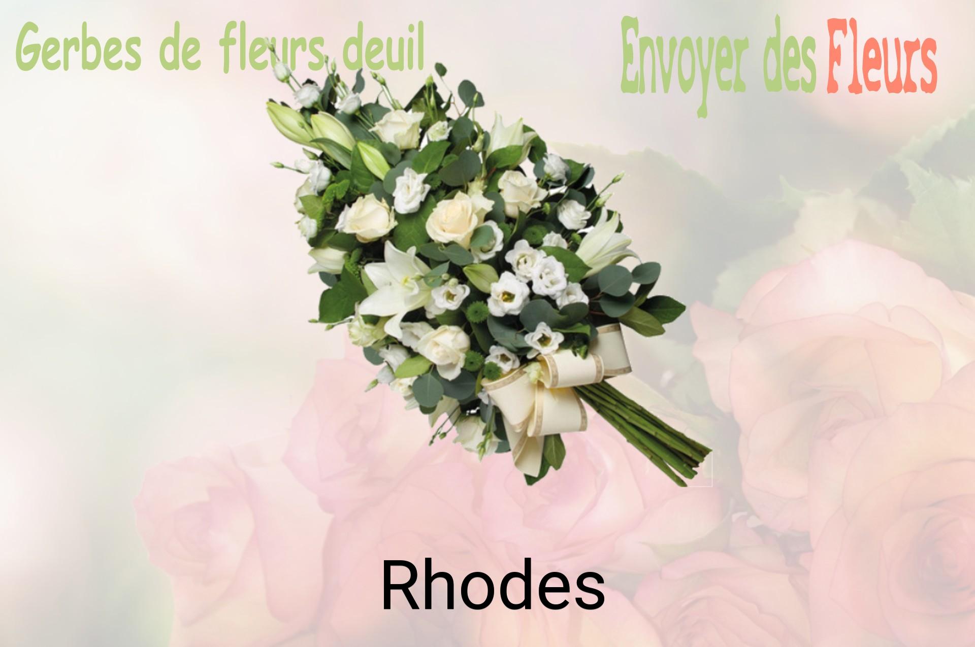 Gerbe de fleurs de deuil livrée à Rhodes